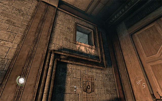 Wait for a good moment to jump towards the opening in the veiling, shown in the screenshot, which is located in the Western part of the Northern room that you care currently staying in - Sideshow Attraction - Client Jobs - Vittori - Thief - Game Guide and Walkthrough