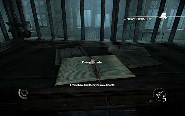 The document that you are looking for - Examine the asylums documentation - Chapter 5: The Forsaken - Thief - Game Guide and Walkthrough