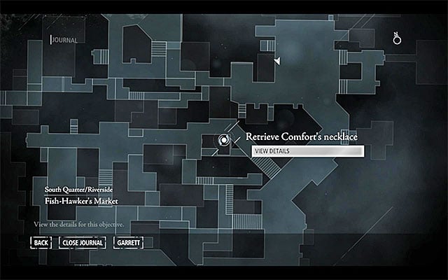 Your destination has been shown in the above screenshot - it is located in the central part of the South Quarter, in [South Quarter / Riverside - Skinmarket] - Fit for a Queen - Jobs - Basso - Thief - Game Guide and Walkthrough