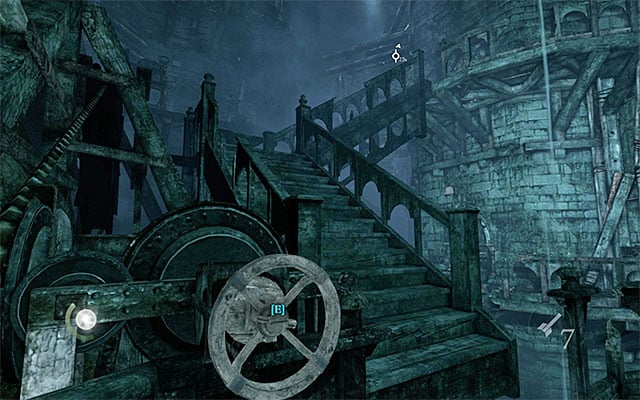 The turning wheel at tower 5 - Reach the central tower - Chapter 3: Dirty Secrets - Thief - Game Guide and Walkthrough