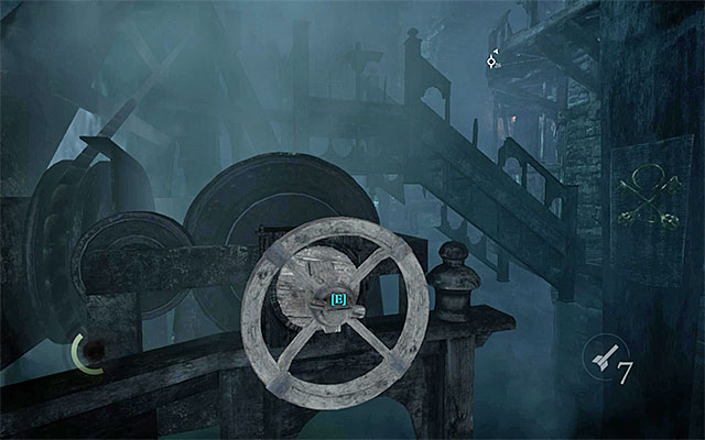 The turning wheel at tower 2 - Reach the central tower - Chapter 3: Dirty Secrets - Thief - Game Guide and Walkthrough