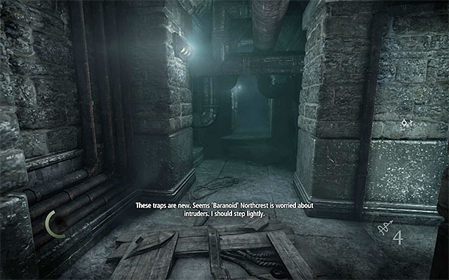 Watch out for the traps in the cellars. Walk around them or disarm them beforehand - Explore the cellars and the ground floor of the Barons estate - description - Chapter 6: A Man Apart - Thief - Game Guide and Walkthrough