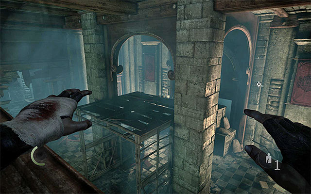 You can reach the man area on the ground floor,, e.g. by climbing over crates - Reach the ceremonial hall - description - Chapter 6: A Man Apart - Thief - Game Guide and Walkthrough