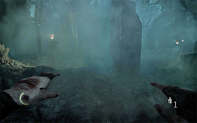 One of the enemies is using a torch to light the area - Find entrance to the Barons lab - Chapter 6: A Man Apart - Thief - Game Guide and Walkthrough