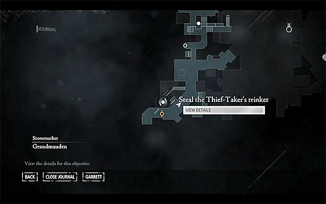 Your destination has been presented in the above screenshot - it is located in the southern part of Old Quarter, close to the passage to the cathedral in [Stonemarket - Grandmauden] - The Tinkers Trinket - Jobs - Basso - Thief - Game Guide and Walkthrough