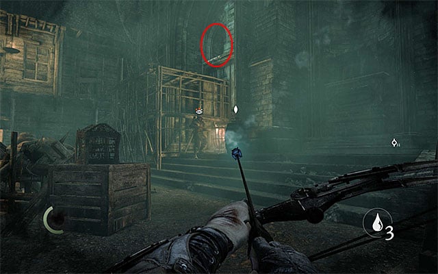 If you have nothing against securing the area slowly, bit by bit, you can attempt rob the guards of their Coin Purses - 9+9+12+9+2+2+17+15G, by using throwables or distracting the enemies by walking over broken glass - Access the cathedral - Chapter 7: The Hidden City - Thief - Game Guide and Walkthrough