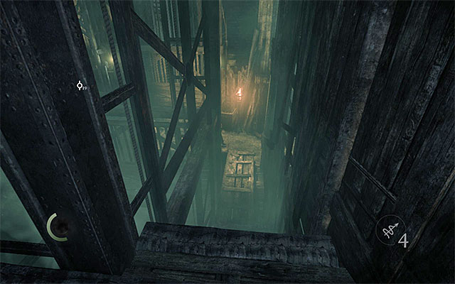 The path towards the spot where you summon the elevator - Take the cargo elevator - Chapter 7: The Hidden City - Thief - Game Guide and Walkthrough