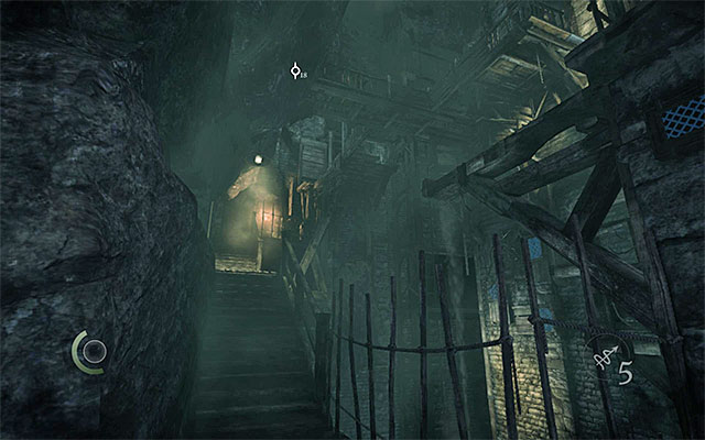 Te spot that you need to select your route - Cross the loading docks of the Hidden City - Chapter 7: The Hidden City - Thief - Game Guide and Walkthrough