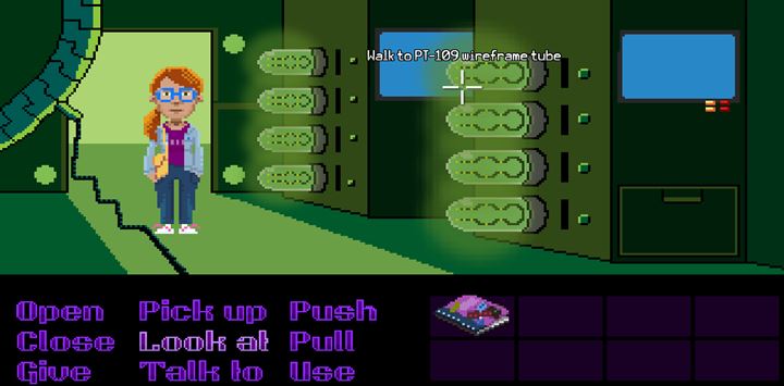 Dolores finale is a journey through completely old school locations. Your final destination is to pass through the factory and press 8 tubes. - Part 9 - The Deleting | Walkthrough - Walkthrough - Thimbleweed Park Game Guide