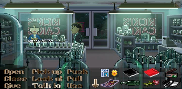 Ask the shopkeeper about WC67. - Part 1 - The meeting / Part 2 - The Body | Walkthrough - Walkthrough - Thimbleweed Park Game Guide