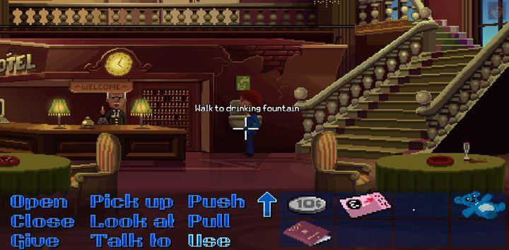 Use the tap to scare the child and one of the agents. - Part 3 - The Arrest | Walkthrough - Walkthrough - Thimbleweed Park Game Guide