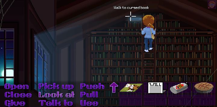 Take the cursed book. - Part 4 - The Will / Part 5 - The Reading | Walkthrough - Walkthrough - Thimbleweed Park Game Guide