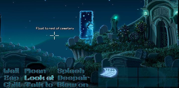 Open the door to the Chucks sarcophagus. - Part 4 - The Will / Part 5 - The Reading | Walkthrough - Walkthrough - Thimbleweed Park Game Guide