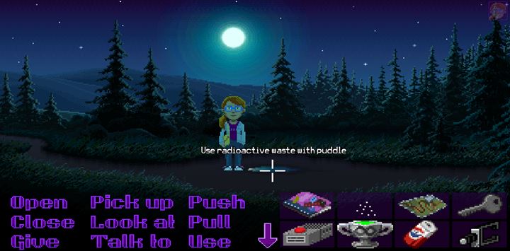 Use the radioactive waste on the puddle and follow the trail. - Part 6 - The Factory | Walkthrough - Walkthrough - Thimbleweed Park Game Guide