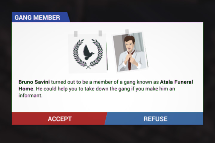 At some times you will have option to break a gang - for example one of its members was caught by your men and he agreed on cooperation - Gangs - General advices - This is the Police Game Guide