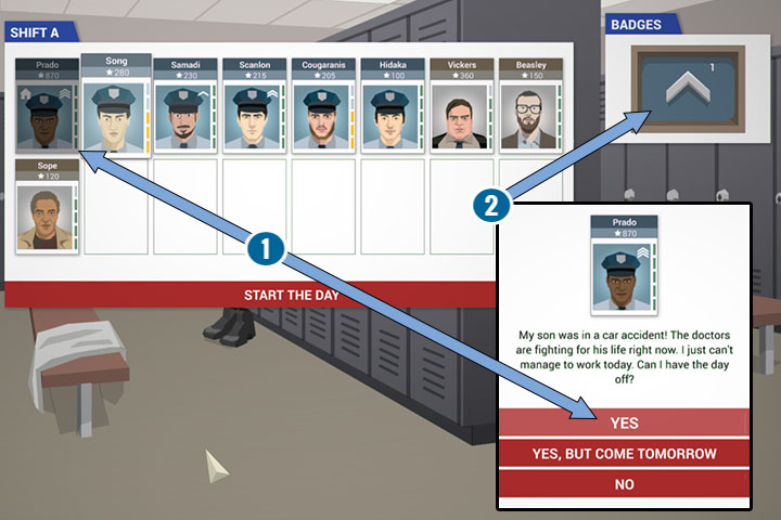 Its hard to be working when ones son had a serious accident. It is better to let such officer rest than create danger in work. All thats left is to promote someone. - The basics - General advices - This is the Police Game Guide