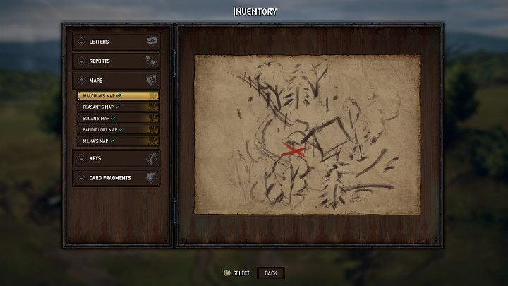 The map leading to the next treasure is marked with a blue number 8 - Hidden treasures chests in Lyria | Thronebreaker The Witcher Tales - Maps of hidden treasures - Thronebreaker The Witcher Tales Guide