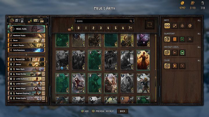 Having too many cards in the deck reduces the likelihood of getting the ones that you need - The list of things you shouldnt do in Gwent - Combat - Thronebreaker The Witcher Tales Guide