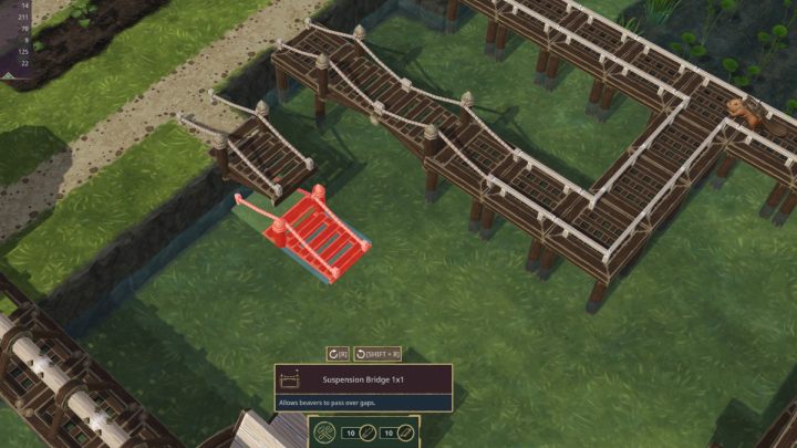 Putting up a suspension bridge requires a lot of resources - Timberborn: Bridges - how to build? - FAQ - Timberborn Guide