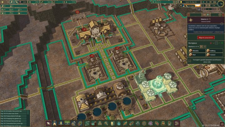 The borders become visible once you click on the District Center building - Timberborn: New district - how to build? - FAQ - Timberborn Guide