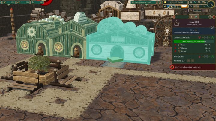 Paper is produced in a paper mill from logs - Timberborn: Materials and resources - list - Basics - Timberborn Guide