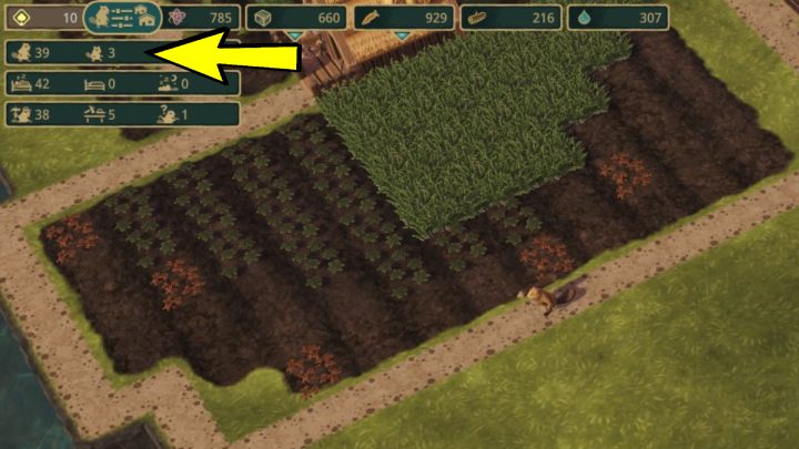 You can find the current population in the upper left corner of the screen - Timberborn: Population (breeding beavers) - how to increase quickly? - FAQ - Timberborn Guide