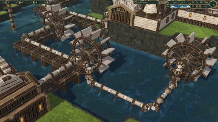 Shafts can be placed on platforms or routed through the river bed - Timberborn: water wheel - where to build? - FAQ - Timberborn Guide