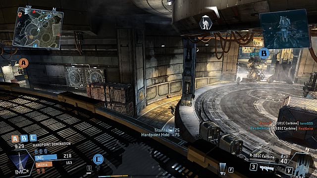 The landing field is the map's central location - you can jump down from there to round platforms - Airbase - Maps - Titanfall - Game Guide and Walkthrough