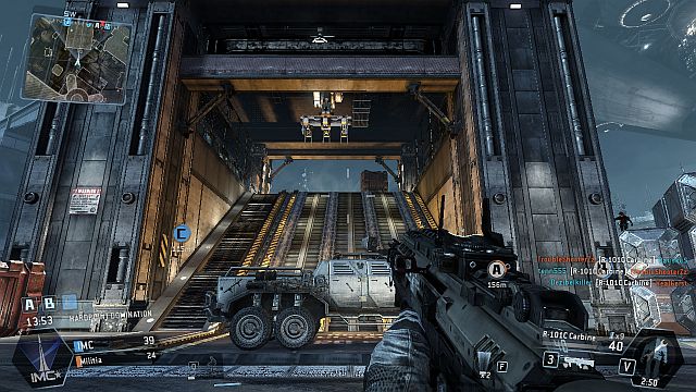 The ramp shown at the screenshot leads to the upper landing field - Airbase - Maps - Titanfall - Game Guide and Walkthrough