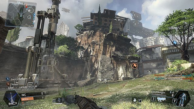 The cliff is the best vantage point on the map. - Fracture - Maps - Titanfall - Game Guide and Walkthrough