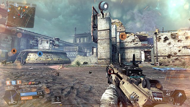 Another turret is located near the capture point (see the previous screenshot) at the other side of the hangar (Militia) - Training Ground - Maps - Titanfall - Game Guide and Walkthrough