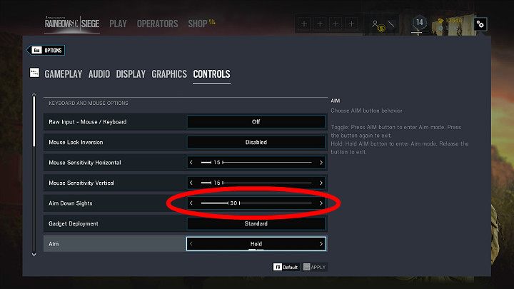 In addition to regular mouse sensitivity, it is possible to change sensitivity while using the additional crosshair in Tom Clancys Rainbow Six: Siege - Setting the mouse or pads analog stick in Rainbow Six Siege - Proper system and game configuration - Rainbow Six Siege Game Guide