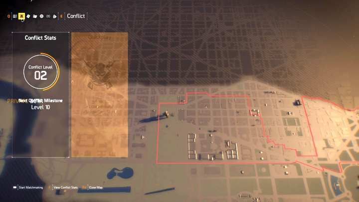You can begin a Conflict match by clicking on a tab seen in the upper left corner of the screen - Skirmish and Domination mode in The Division 2 - Conflict - PvP modes - The Division 2 Guide