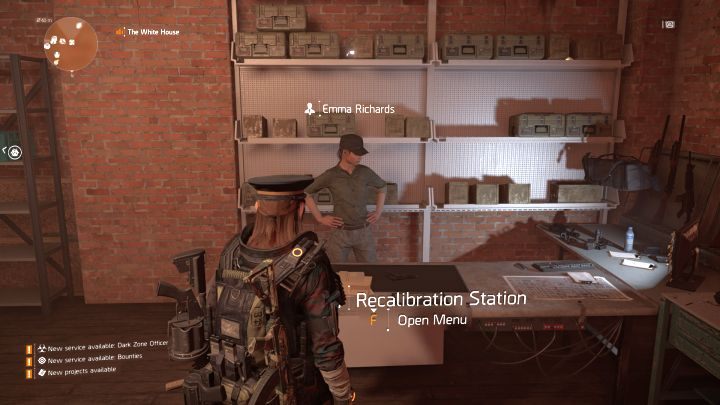 The Recalibration Station with Emma Richards standing behind it. - Recalibration in The Division 2 - Gameplay basics - The Division 2 Guide