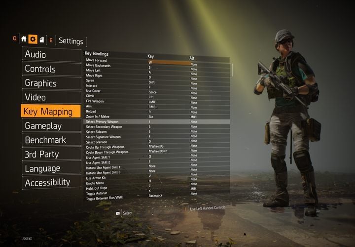 The default controls in the game. - Controls of The Division 2 - Appendix - The Division 2 Guide