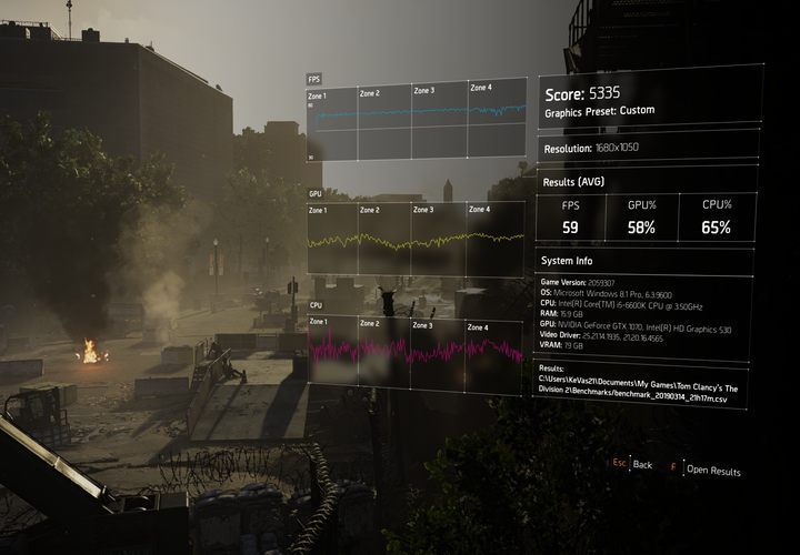 The game has a built-in benchmark. - Graphics options of The Division 2 - Appendix - The Division 2 Guide