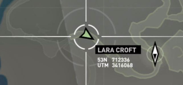 You can read coordinates at any moment during the game; to do it, pause, view the map and set the marker on the chosen spot - Game Guide - About this guide - Game Guide - Tomb Raider Game Guide