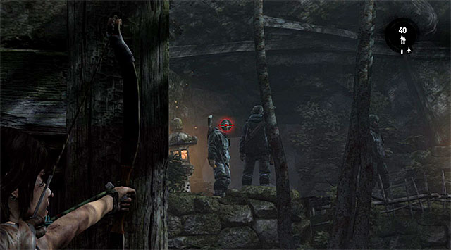 Sadly, you cant eliminate them without raising alarm, so try to at least ambush them - Find a Way Out of the Forest | 19: Some Time Alone Walkthrough - 19: Some Time Alone | Walkthrough - Tomb Raider Game Guide