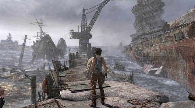 Start by the boat the survivors are working on - Reach the Galleon | 21: A Pirates Life Walkthrough - 21: A Pirates Life | Walkthrough - Tomb Raider Game Guide