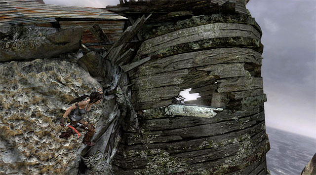 Once Lara lands, leap over to a horizontal beam - Reach the Galleon | 21: A Pirates Life Walkthrough - 21: A Pirates Life | Walkthrough - Tomb Raider Game Guide