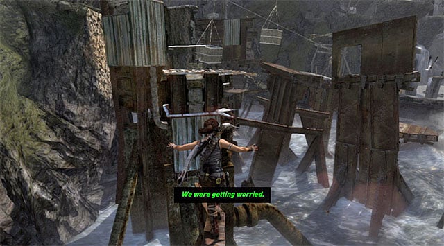 If you chose the left wall, scramble up the metal structure and go right - Reach the Endurance Wreck (part 1) | 22: Gone Missing Walkthrough - 22: Gone Missing | Walkthrough - Tomb Raider Game Guide