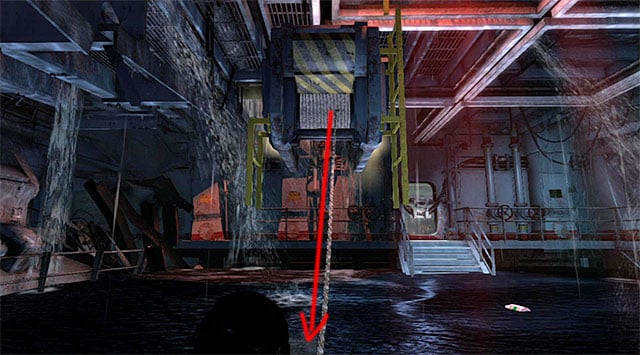 Go back to the moving structure and place yourself near the starting point so that you could shoot another rope arrow (screenshot) - Find Alex | 22: Gone Missing Walkthrough - 22: Gone Missing | Walkthrough - Tomb Raider Game Guide