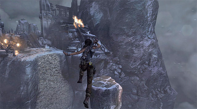 Go towards flames, which results in displaying another cut-scene - Rescue Sam from Mathias (part 2) | 24: Going Back In Walkthrough - 24: Going Back In | Walkthrough - Tomb Raider Game Guide