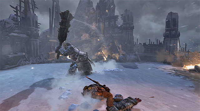 Equally important thing is to avoid boss standard attacks performed with his huge club - End the Storms by Stopping the Ascension Ritual | 24: Going Back In Walkthrough - 24: Going Back In | Walkthrough - Tomb Raider Game Guide