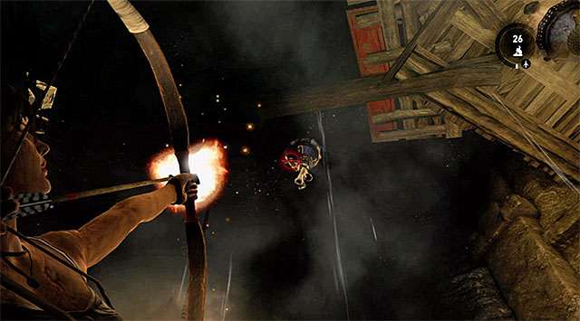 The tomb is almost pitch black and although you could theoretically use Survival Instincts to move around, its best to light at least a few lamps with fire arrows - Stormguard Sanctum | Optional Tombs: Summit Forest - Summit Forest | Optional Tombs - Tomb Raider Game Guide