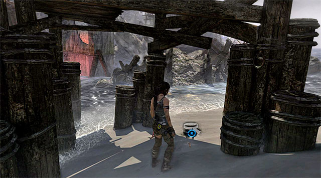 Check out the area underneath (reward: 5 XP) - GPS Caches (01-07) | Collectibles: Shipwreck Beach - Collectibles: Shipwreck Beach - Tomb Raider Game Guide