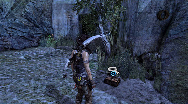 The box with the Coin is to the right (reward: 500 XP) - Relics | Collectibles: Cliffside Bunker - Collectibles: Cliffside Bunker - Tomb Raider Game Guide