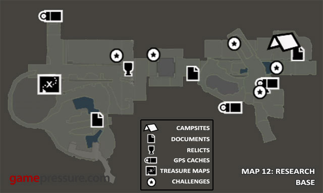 Map 12: Research Base - Map | Collectibles: Research Base - Collectibles: Research Base - Tomb Raider Game Guide