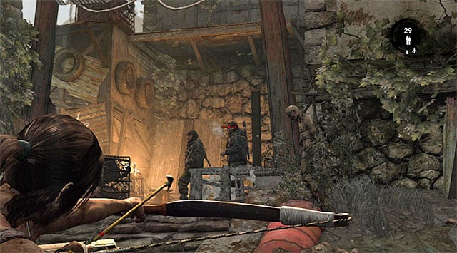 Move a little to the left and attack the remaining two, preferably by an ambush - Search the Rescue Helicopter for Medical Supplies | 13: Open Wounds Walkthrough - 13: Open Wounds | Walkthrough - Tomb Raider Game Guide