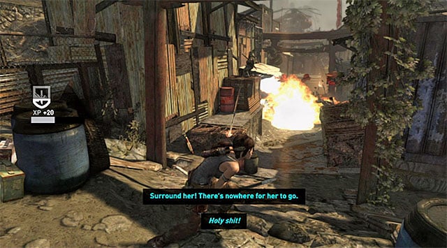 The shootout is much similar to the one which had taken place near the helicopter - Reach the Gate Under the Bridge | 14: Highway to Hell Walkthrough - 14: Highway to Hell | Walkthrough - Tomb Raider Game Guide